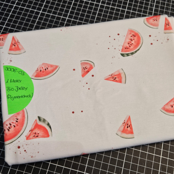 3006-03 -   1 Meter Wassermelone - Bio Jersey - (Pigmentdruck)