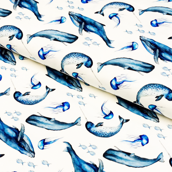 Baumwoll Jersey - Aquarell Wale -