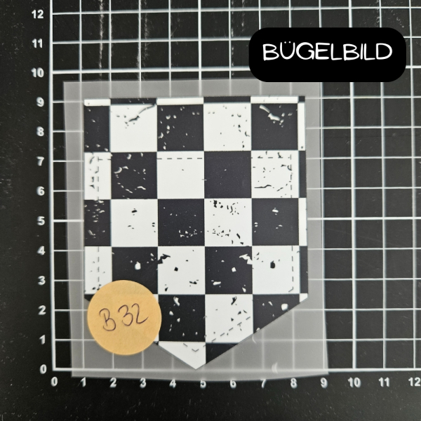 Bügelbild - B32 - Tasche #karo schwarz/weiss - ca.9cm - 1,50€