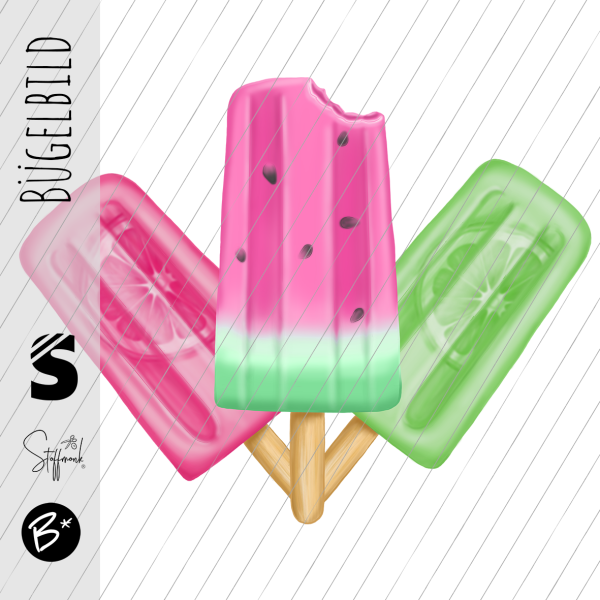 Bügelbild - " 3-er Eis (alleine) "