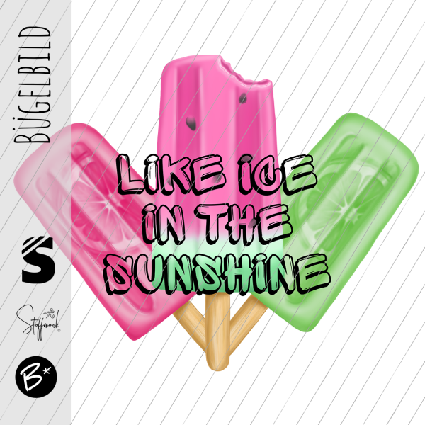 Bügelbild - " 3-er Eis (mit Text) "