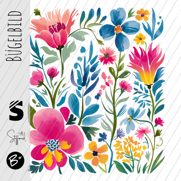 Bügelbild - " Blumenfeld "