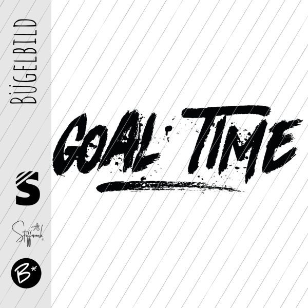 Bügelbild - " GOAL TIME " - #schwarz