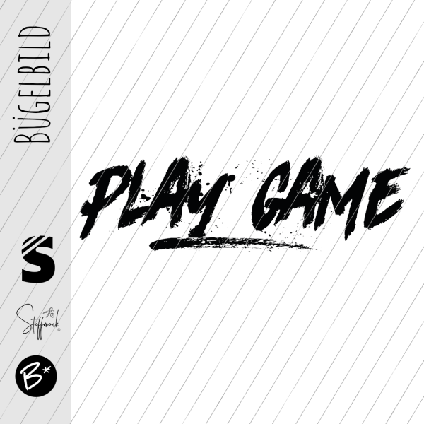 Bügelbild - " PLAY GAME " - #schwarz