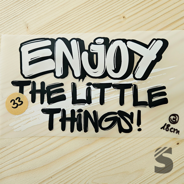 Bügelbild B-WARE! - längste Seite ca. 18cm   - #BB_R 33 - ENJOY THE ....