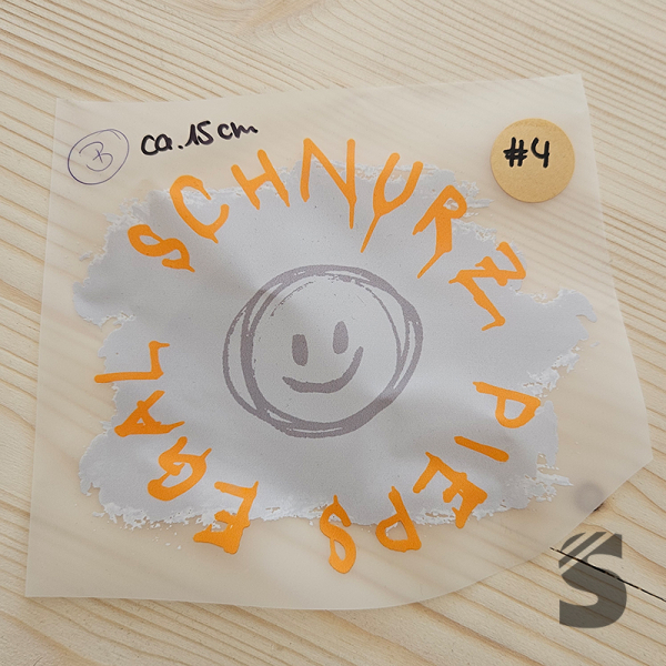 Bügelbild B-WARE! - längste Seite ca. 15cm   - #BB_R 4 - SCHNURZ PIEPS EGAL
