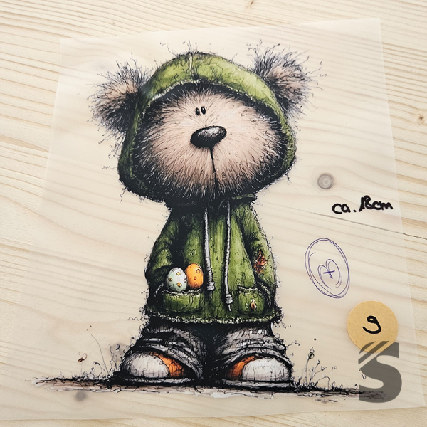 Bügelbild B-WARE! - längste Seite ca. 18cm   - #BB_R 9 - Bär