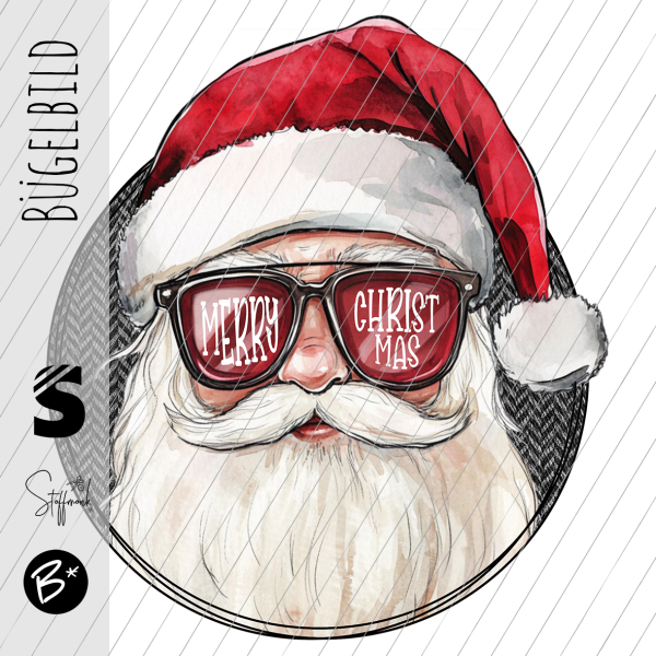 Bügelbild -  " Santa " Button