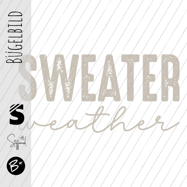 Bügelbild -  " SWEATER weather #beige Konfetti "