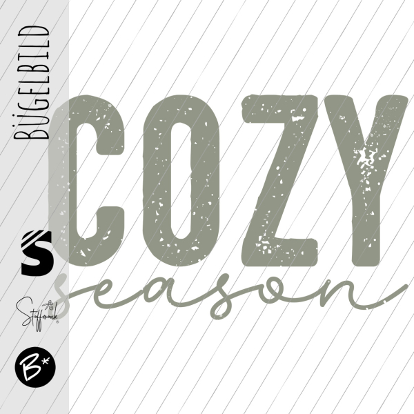 Bügelbild -  " COZY season #oliv Konfetti "