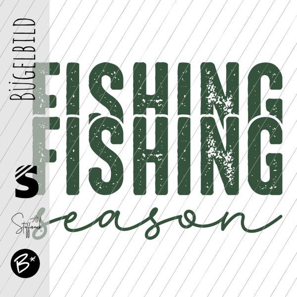 Bügelbild -  " FISHING season #grün "
