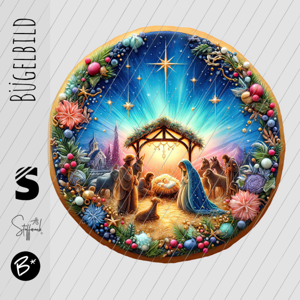 Bügelbild -  " Lebkuchen  Krippe "