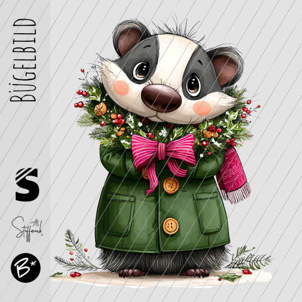 Bügelbild -  " WeihnachtsDachs "