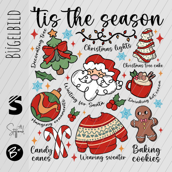 Bügelbild -  " Doodle Christmas - this the season.. "