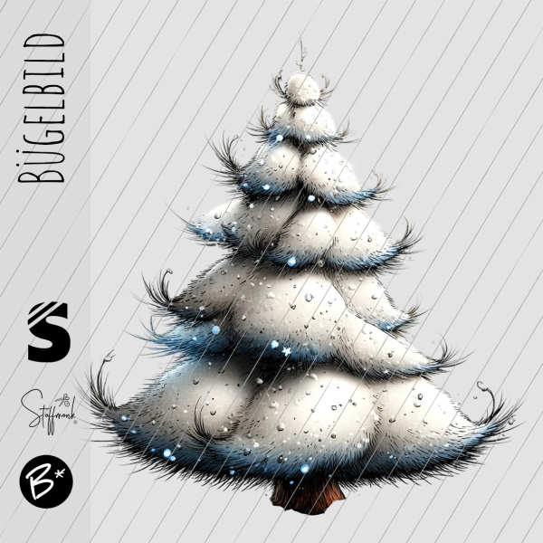Bügelbild -  " Tannenbaum (Schneebedeckt) "