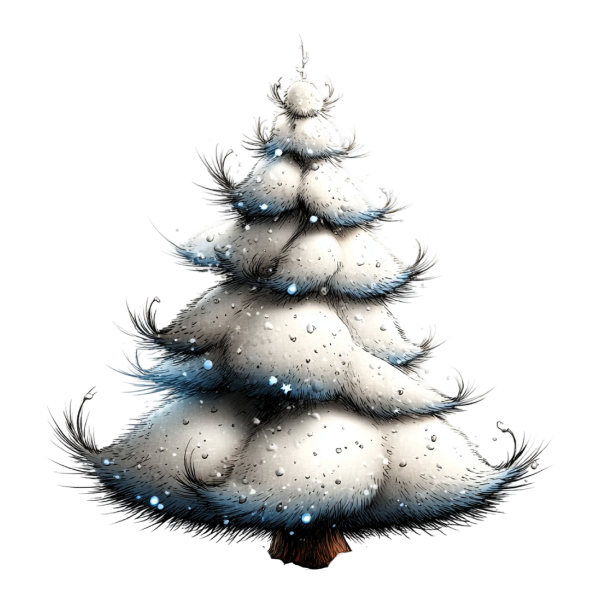 Bügelbild -  " Tannenbaum (Schneebedeckt) "