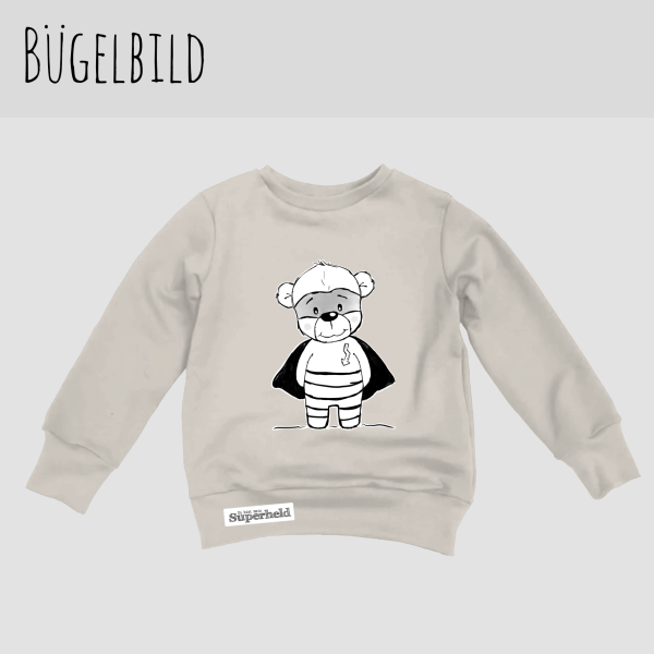 Bügelbild - "Paul der Bär - Superheld" - XaXelu Design