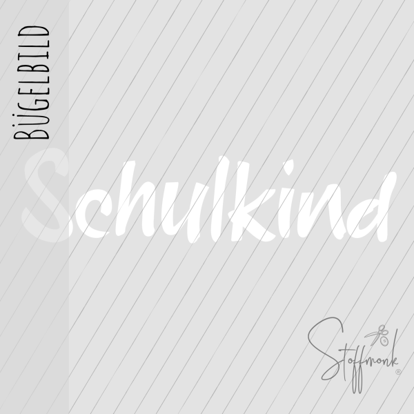 Bügelbild - " Schulkind - weiss "