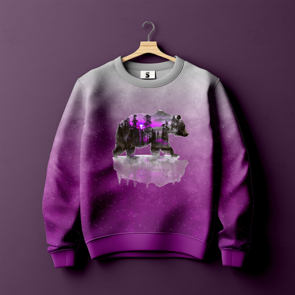 Bügelbild -  " Wood Bear " - Pink