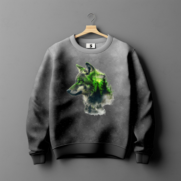 Grunge Panel Verlauf - #hellgrau/dunkelgrau - Bio French Terry - Höhe ca. 0,85 Meter