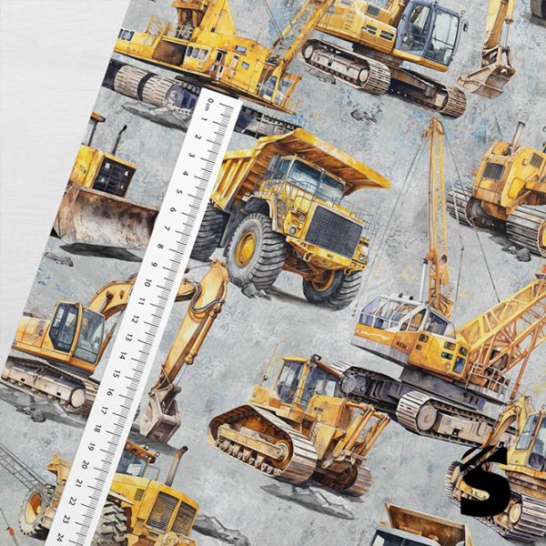 Baufahrzeuge Kombi  -  French Terry  (Reaktivdruck)