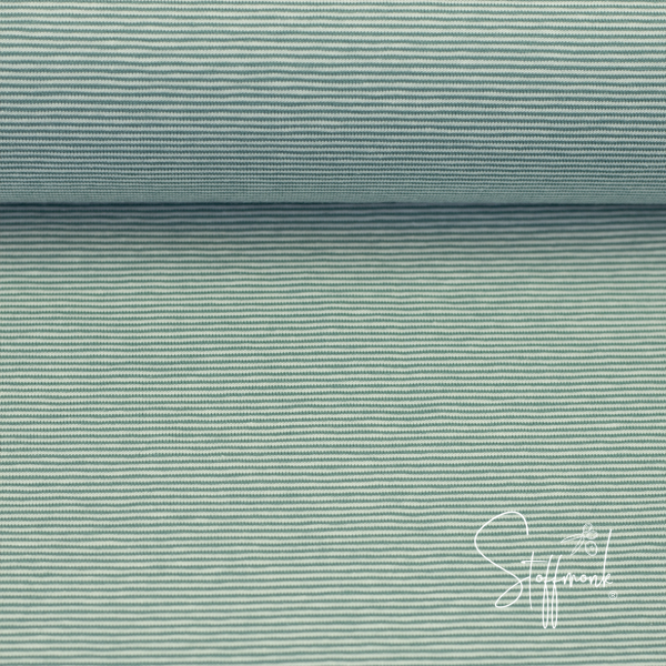 Jersey Streifen 1mm - Mint/weiß - Bella von Swafing