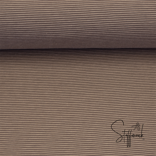 Jersey Streifen 1mm - Sand/Schlamm - Bella von Swafing