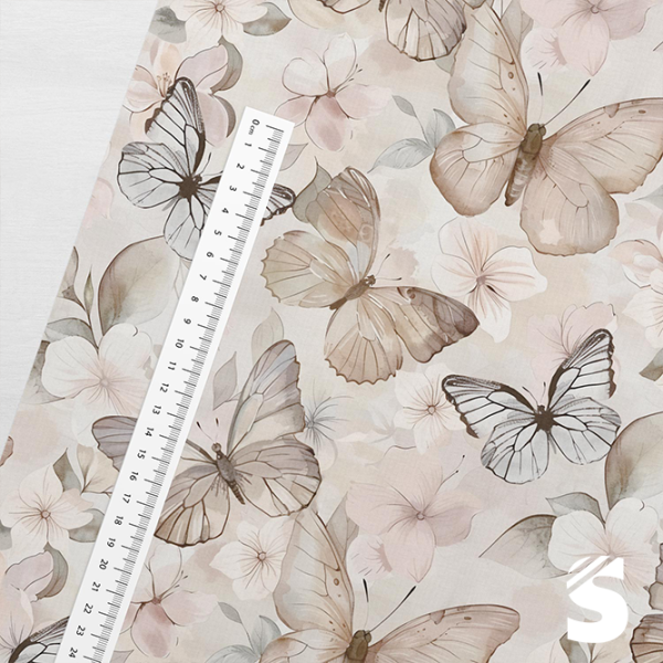Butterfly # Beige    -  French Terry  (Reaktivdruck)