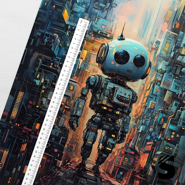 PANEL  Cyber Roboter -  French Terry  (Reaktivdruck)