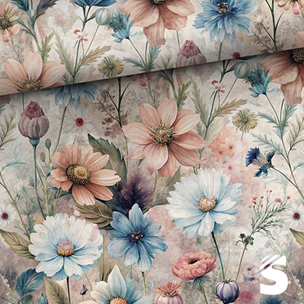 Dream Wildflower     -  French Terry  (Reaktivdruck)