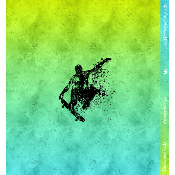 Ep - EINZEL Panel - SKATE  " Neongelb/Blau " - Bio Jersey
