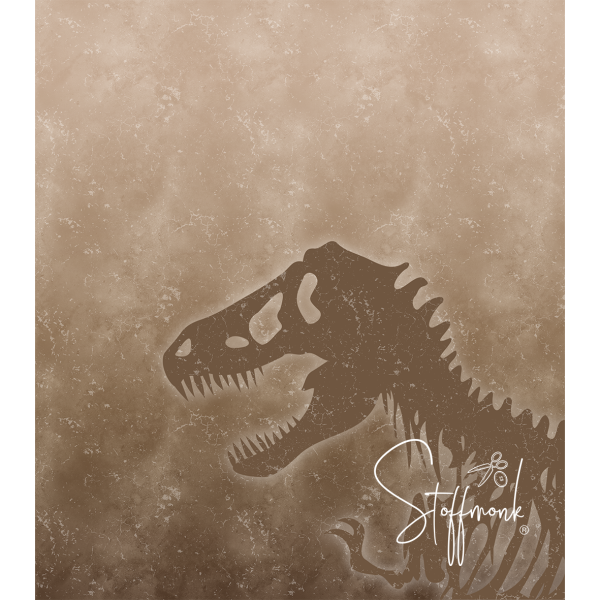 Ep - EINZEL Panel - " BEIGE/BRAUN - T-Rex groß " - Bio Jersey