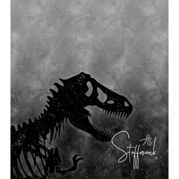 Ep - EINZEL Panel - " HELLGRAU/DUNKELGRAU - T-Rex groß " - Bio Jersey