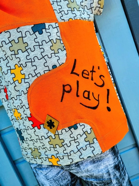 Label - PUZZLETEIL - ca. 3cm x 3cm - Kunstleder ++ Farbauswahl ++