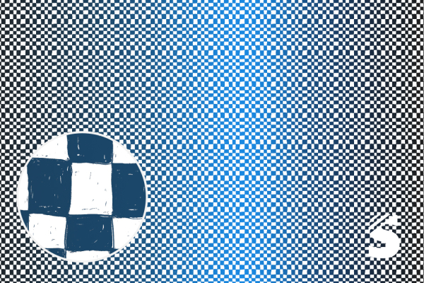 GROOVY KARO - #dunkelgrau/royal - Bio French Terry