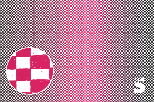 GROOVY KARO - #dunkelgrau/pink - Bio French Terry