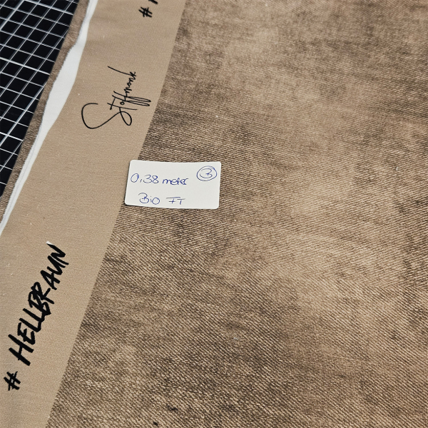 HS#50 - B-Ware 0,38 Meter - Denim #hellbraun - Bio French Terry - statt 8,70 € -- NUR 6 €