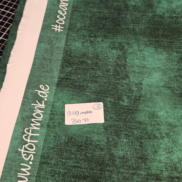 HS#52 - B-Ware 0,49 Meter - Denim #oceanlike - Bio French Terry - statt 11,22 € -- NUR 7,85 €
