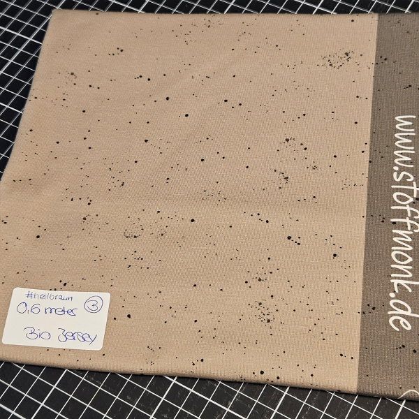 HS#64 - B-Ware  0,60 Meter Konfetti #hellbraun - Bio Jersey - statt 13,74 € -- NUR 9,62 €