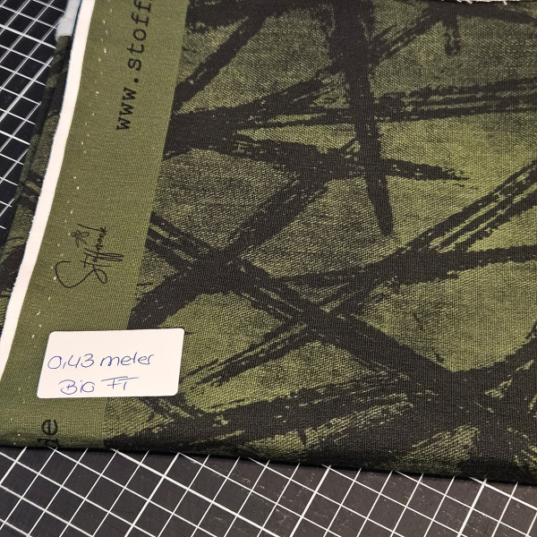 HS#65 -  0,43 Meter Strokes #army - Bio French Terry - statt 9,85 € -- NUR 6,90 €