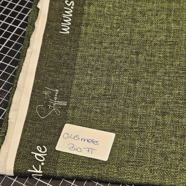 HS#66 -  0,45 Meter Leinenoptik #army - Bio French Terry - statt 10,30 € -- NUR 7,20 €