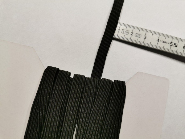 Premium Gummiband 8mm Schwarz (5 Meter)