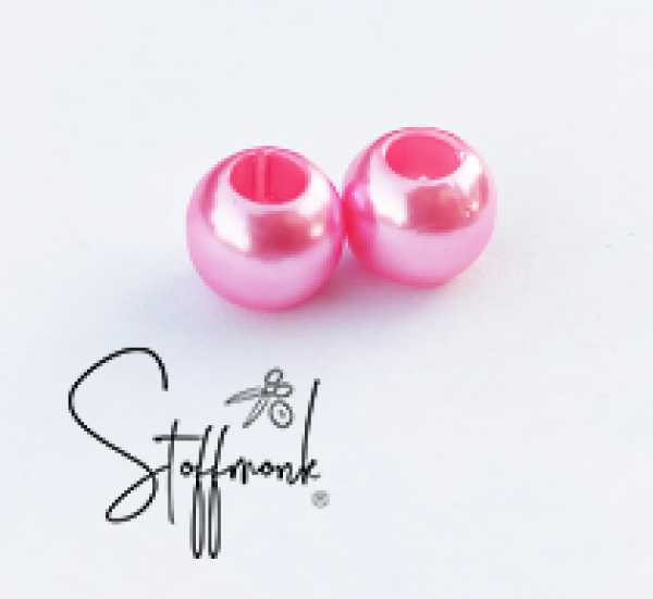 Großlochperlen - Rosa metallic GLÄNZEND - 5 Stück -