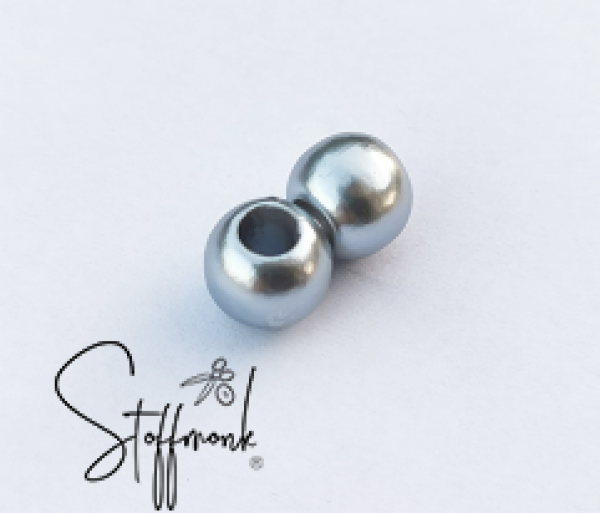 Großlochperlen - Silber metallic GLÄNZEND - 5 Stück -