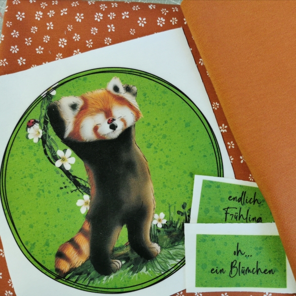 Patch / Aufnäher  - "Roter Panda" grün
