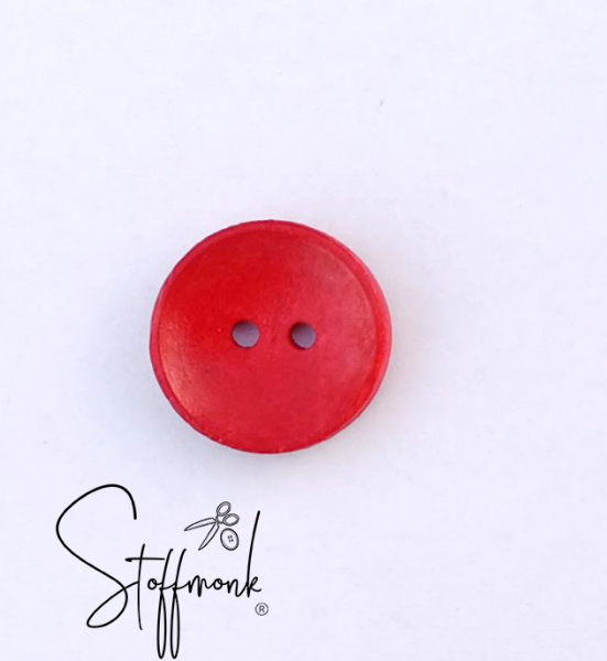 Holz Knopf  - Rot gefärbt - 20 mm - 1 Stück -