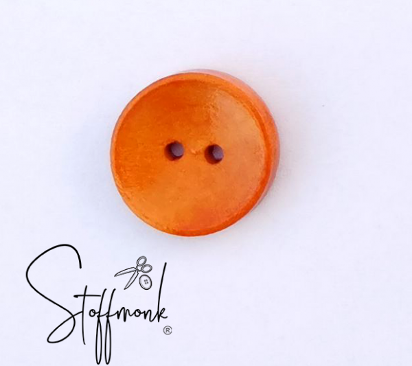 Holz Knopf  - Orange gefärbt - 20 mm - 1 Stück -