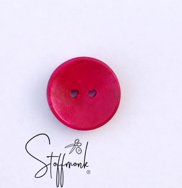Holz Knopf  - Pink gefärbt - 20 mm - 1 Stück -