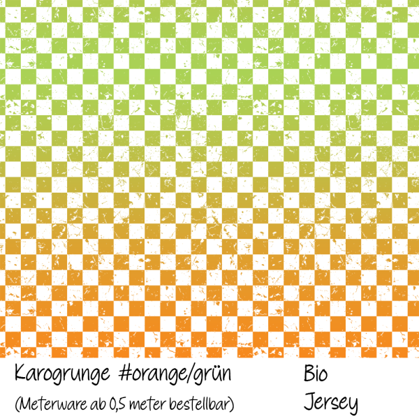 Karogrunge #orange/grün - Bio Jersey