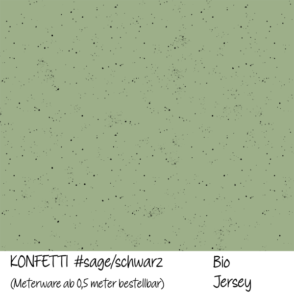Konfetti #sage/schwarz - Bio Jersey
